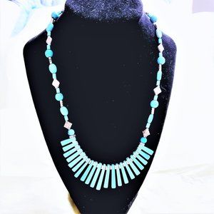NEW Necklace Women Indian Style Handmade faux turquoise beads, Discount Shipping